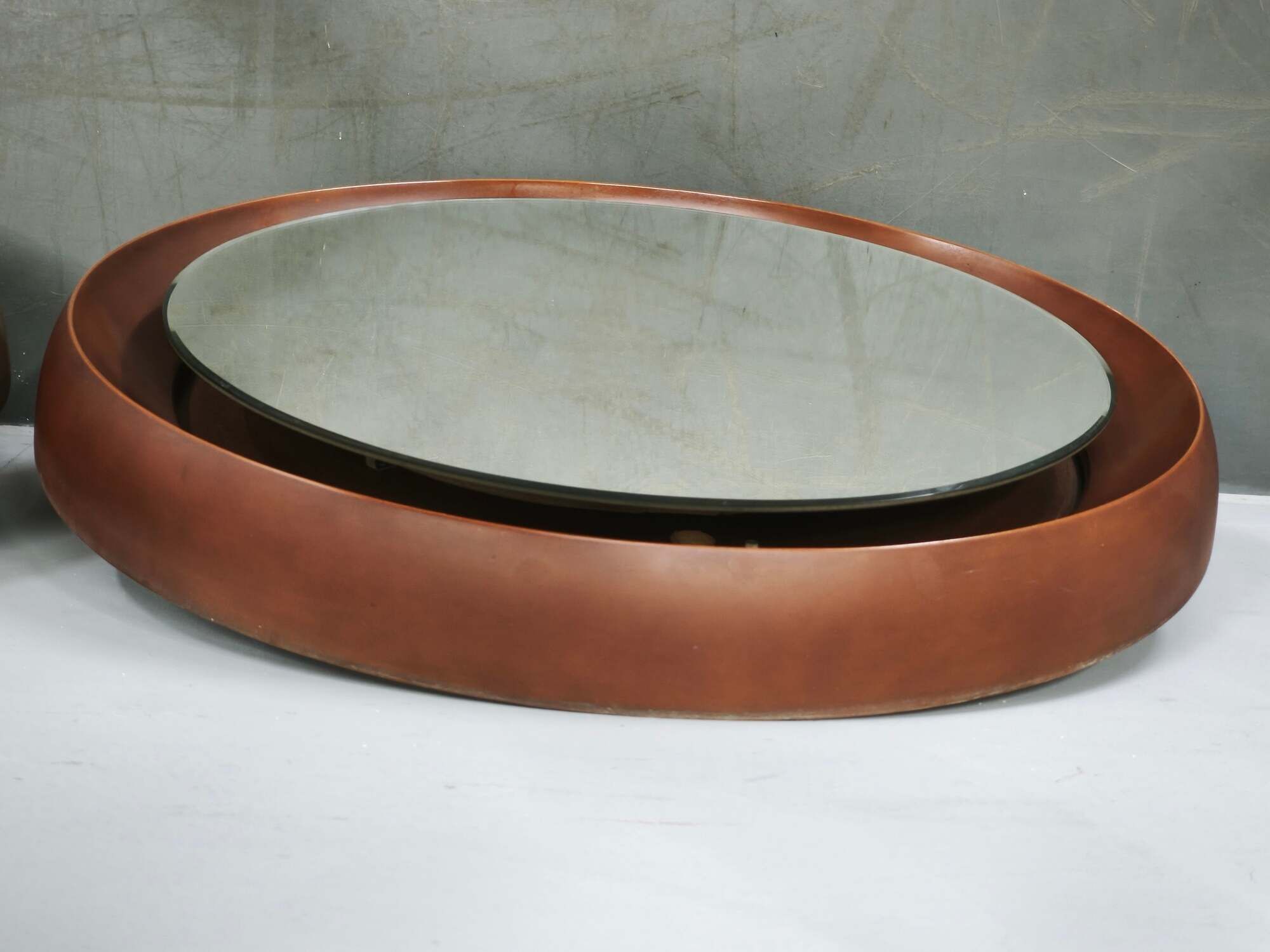 Pair of Italian Space Age Illuminated Round Mirrors, 1970s