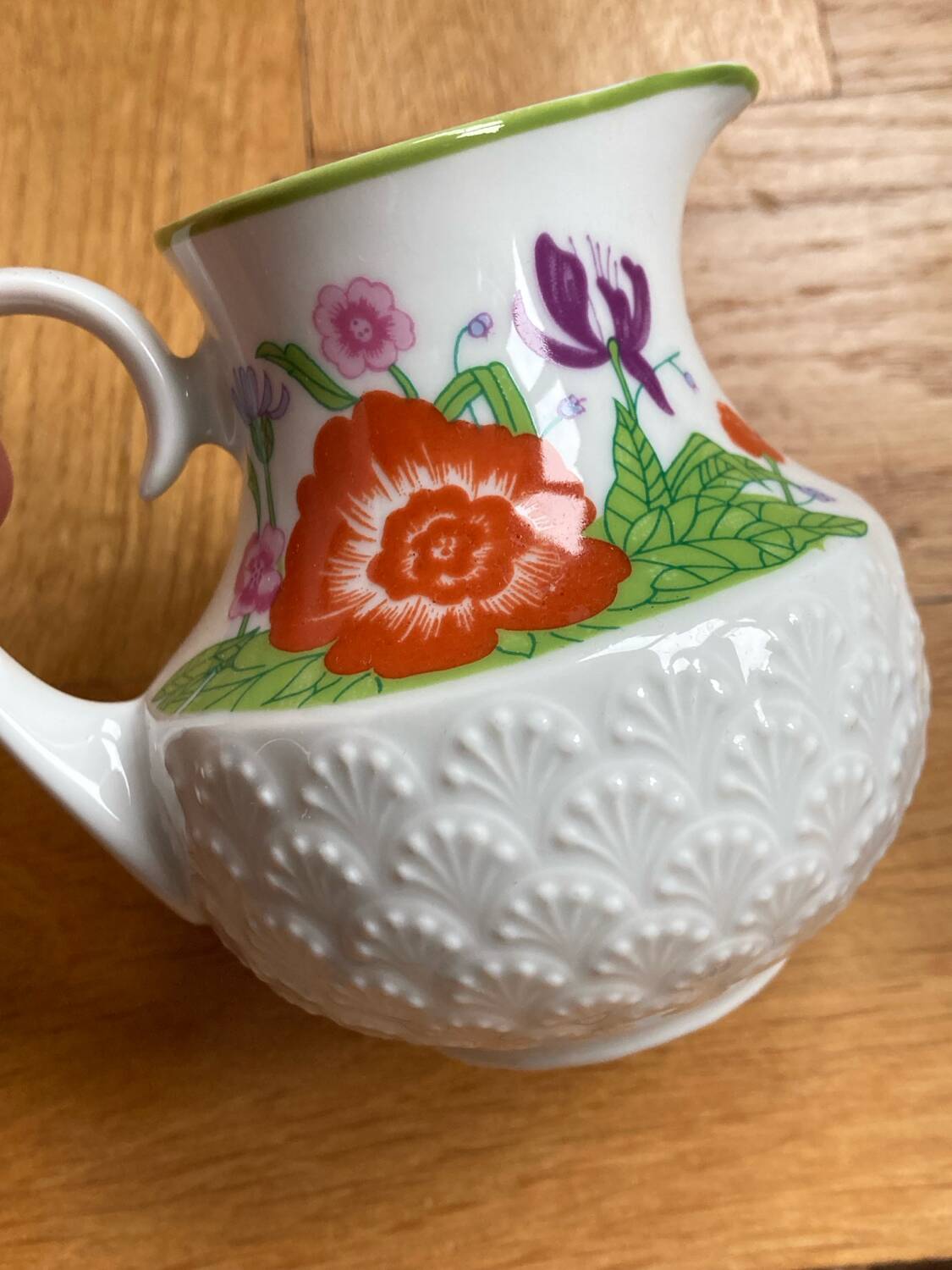 Sugar bowl and milk jug with flowers Hutschenreuther