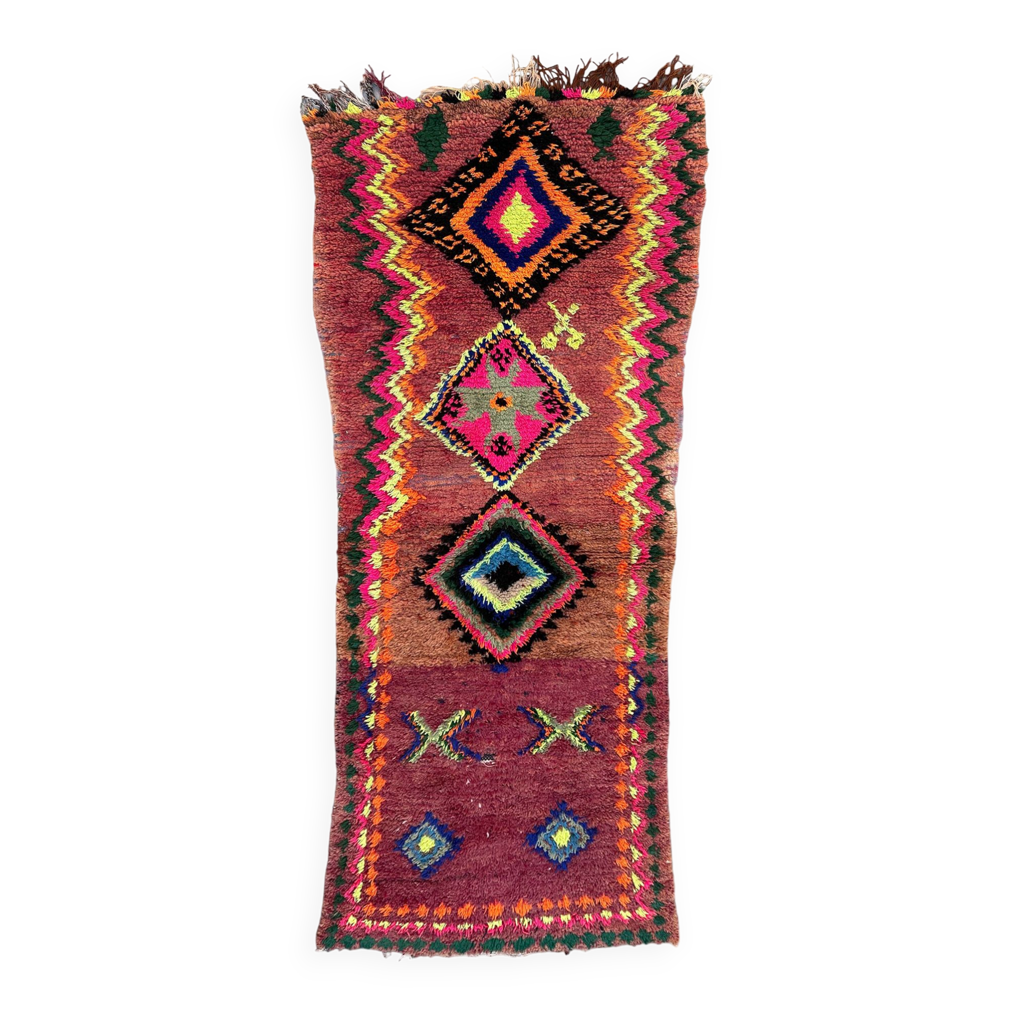 Tapis Marocain Boujad coloré - 90 x 246 cm