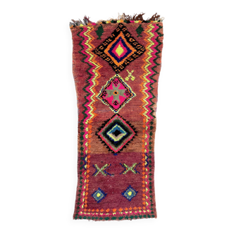 Colorful Boujad Moroccan rug - 90 x 246 cm