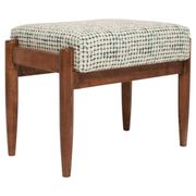 Vintage white and aqua mid-century stool, Edmund Homa, 1960s