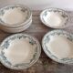 Set of 12 deep terre de fer plates