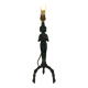 Belle lampe de table en bronze représentant une dame égyptienne, XXe siècle