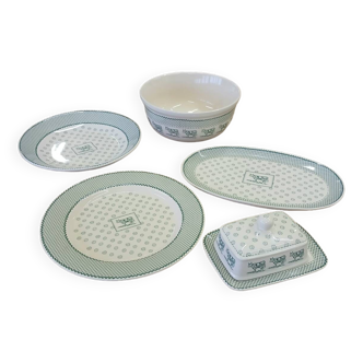 Ensemble plats, saladier, beurrier Geneviève Lethu