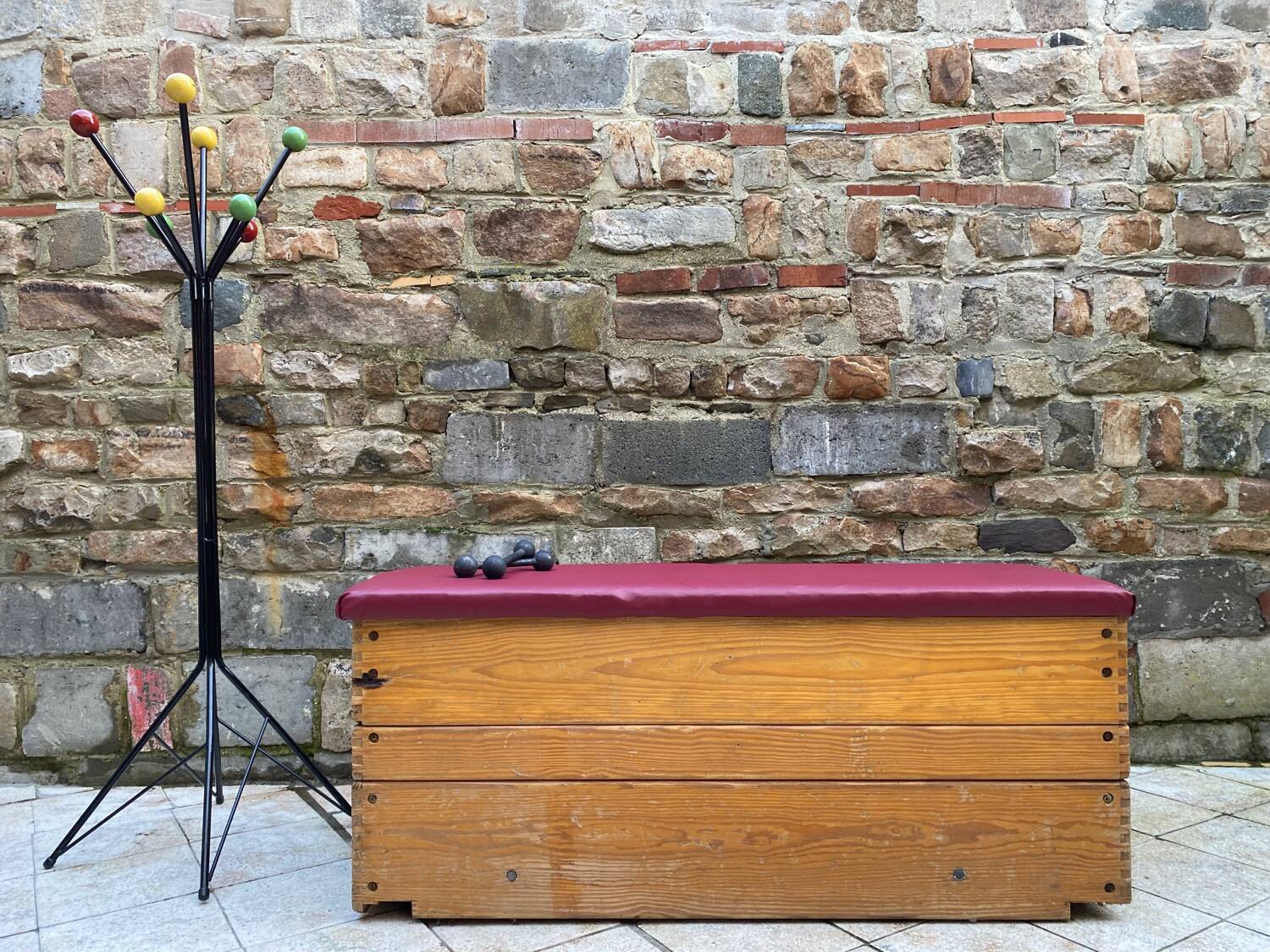 Old gymnastics plinth