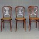3 chaises Thonet N° 642 de 1910 "rare modéle papillon"