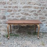 Table basse ancienne dorée et bois