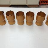6 glazed terracotta mugs