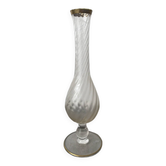 1900 soliflore vase in swirled glass enhanced with gilding