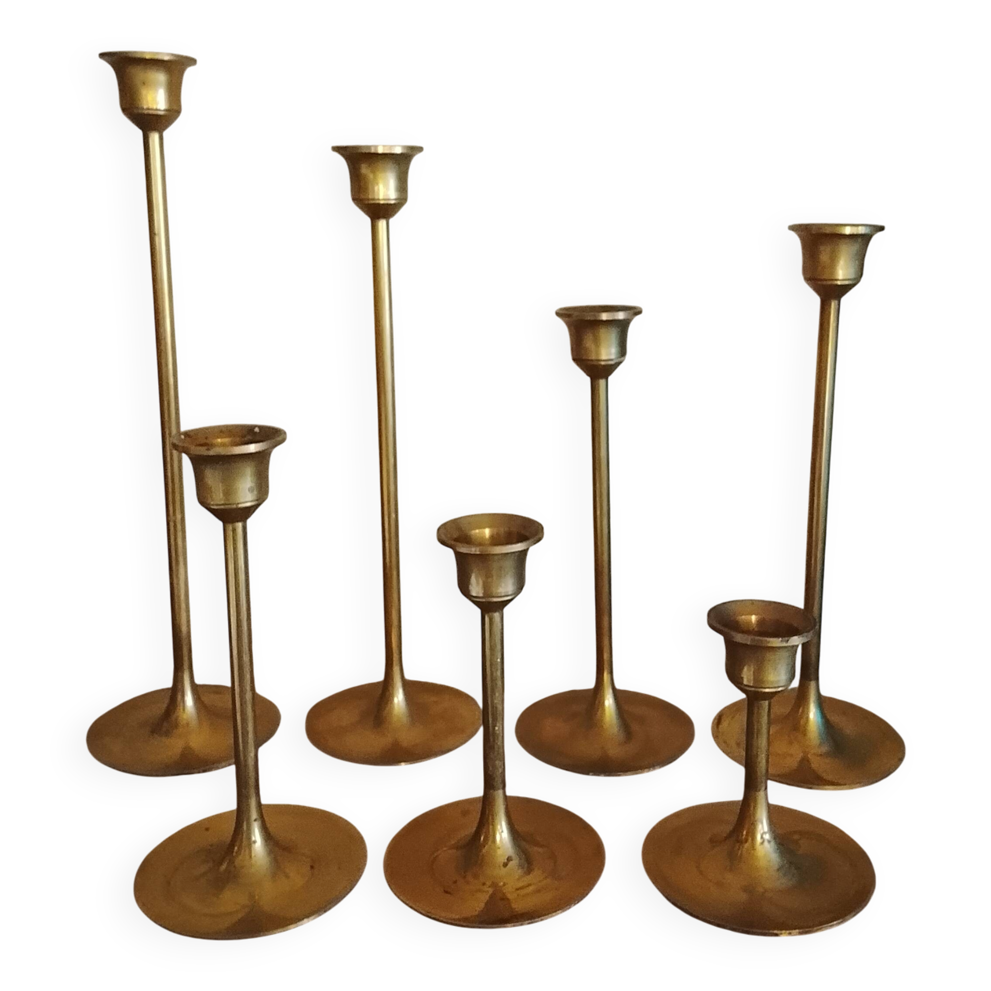 Scandinavian brass candle holders