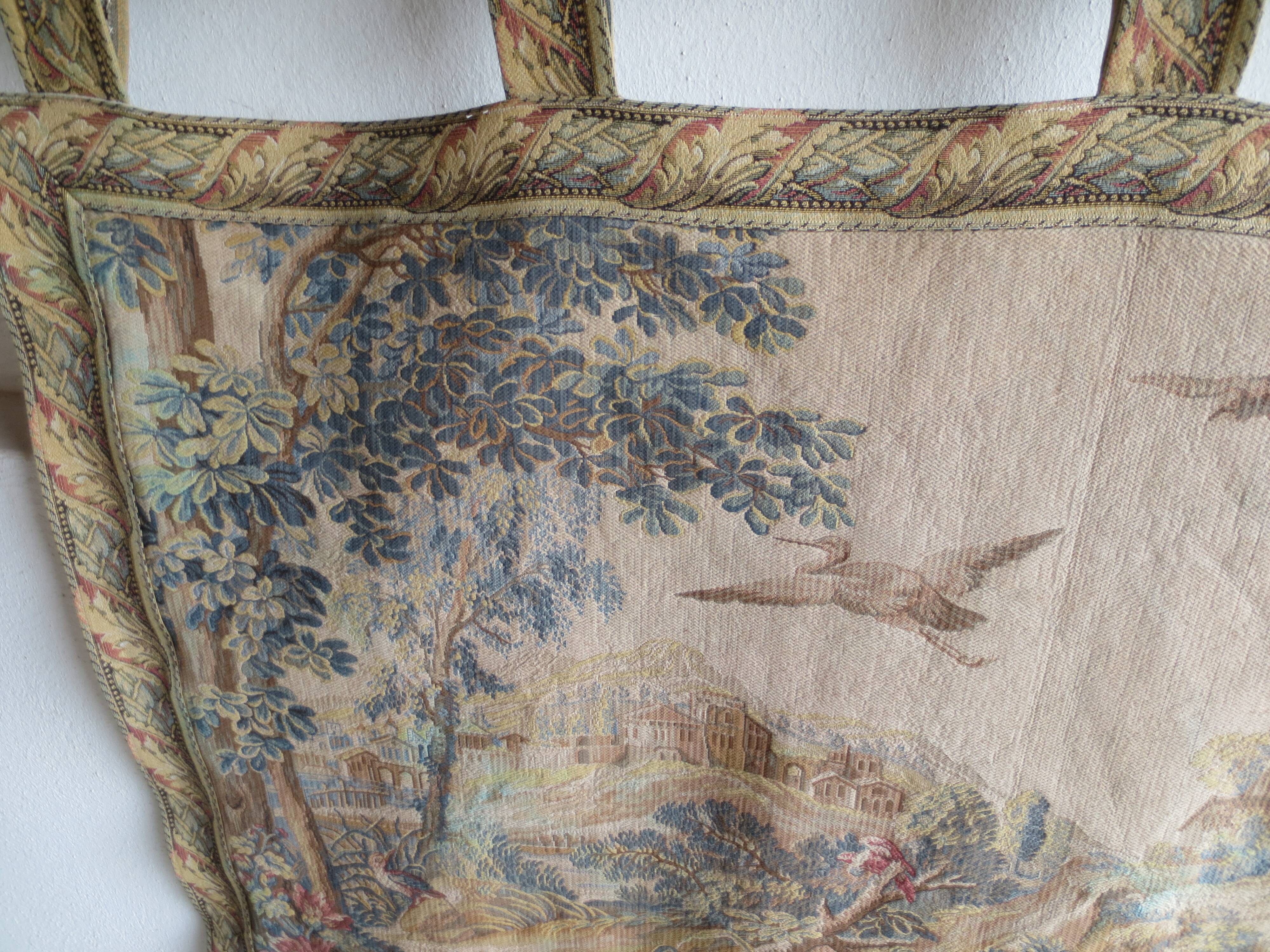 large antique wall tapestry, Aubusson style