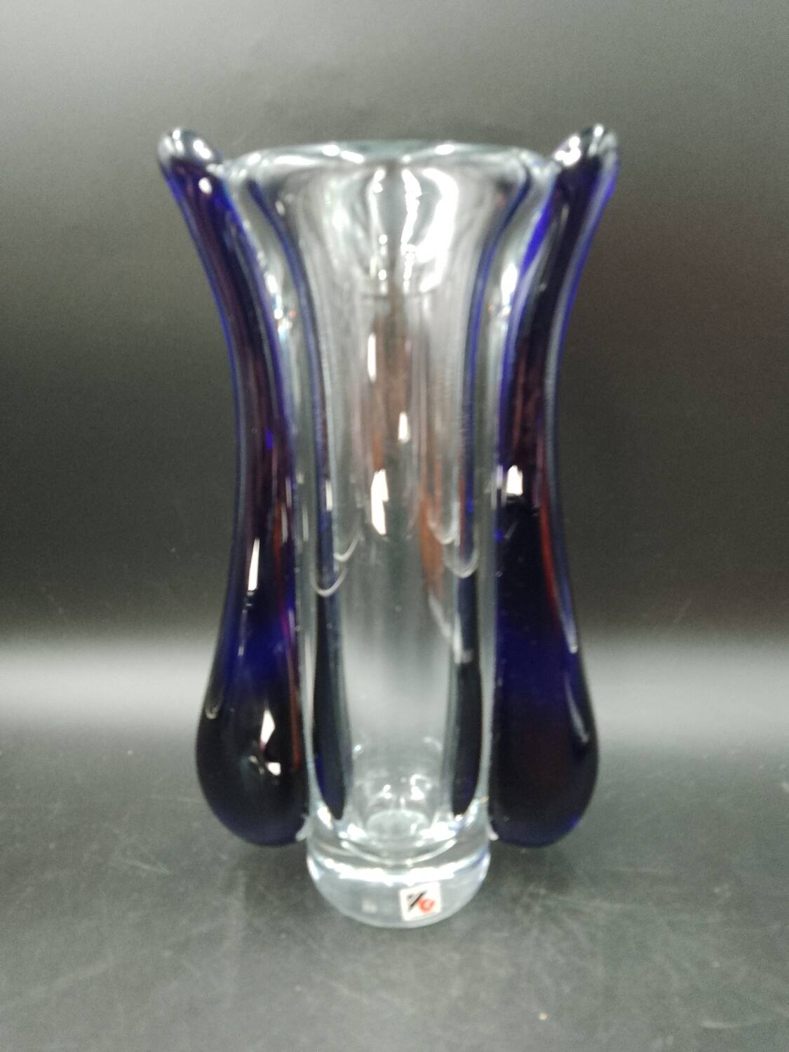 Imposing & massive crystal vase Jaroslav Svoboda Karlov Czech Republic art glass