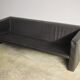 Moroso sofa set and armchairs in black leather, 1984