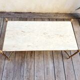 Marble and brass coffee table