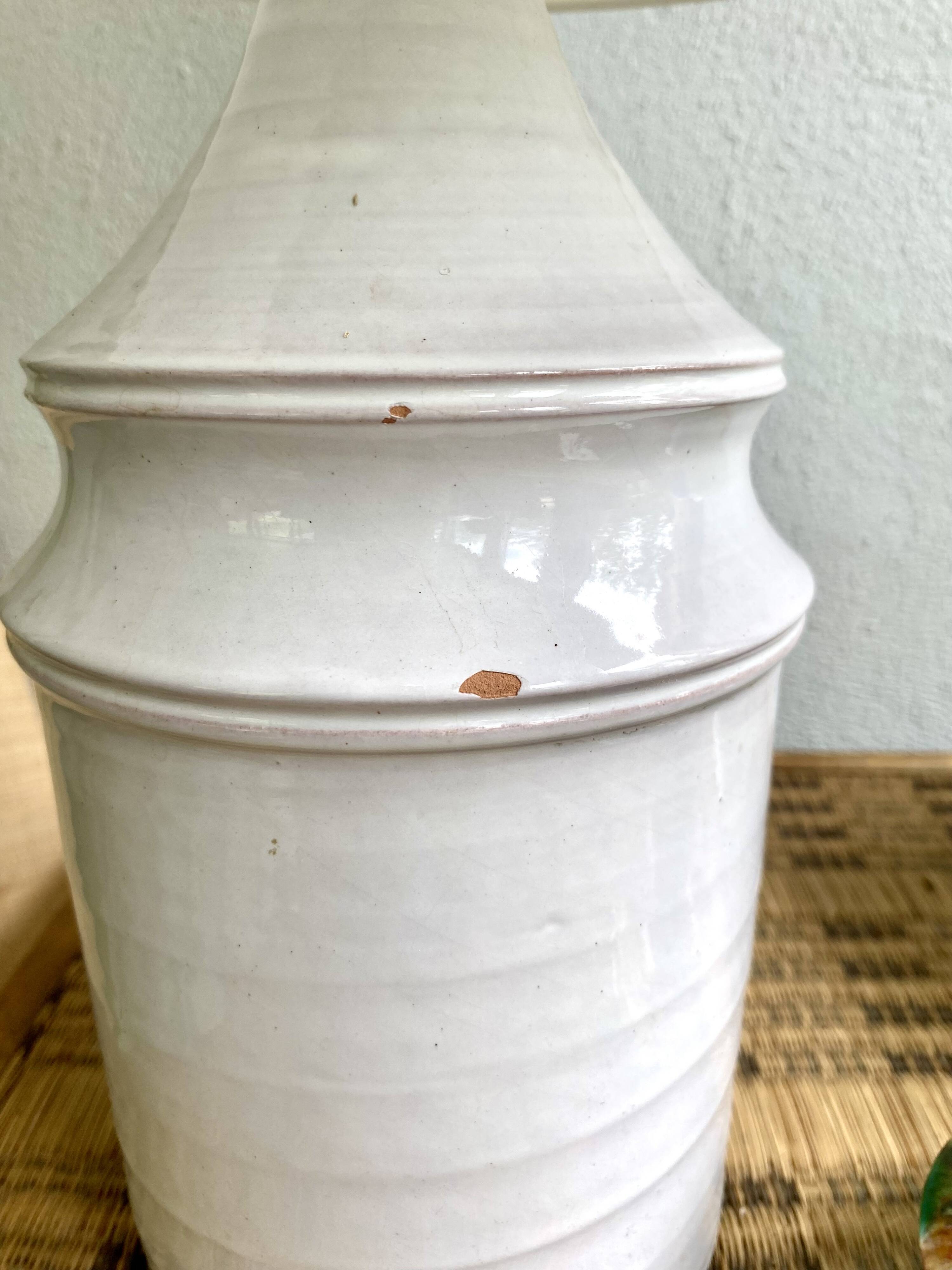 Ceramic lamp, fabric cable 2m, fabric shade