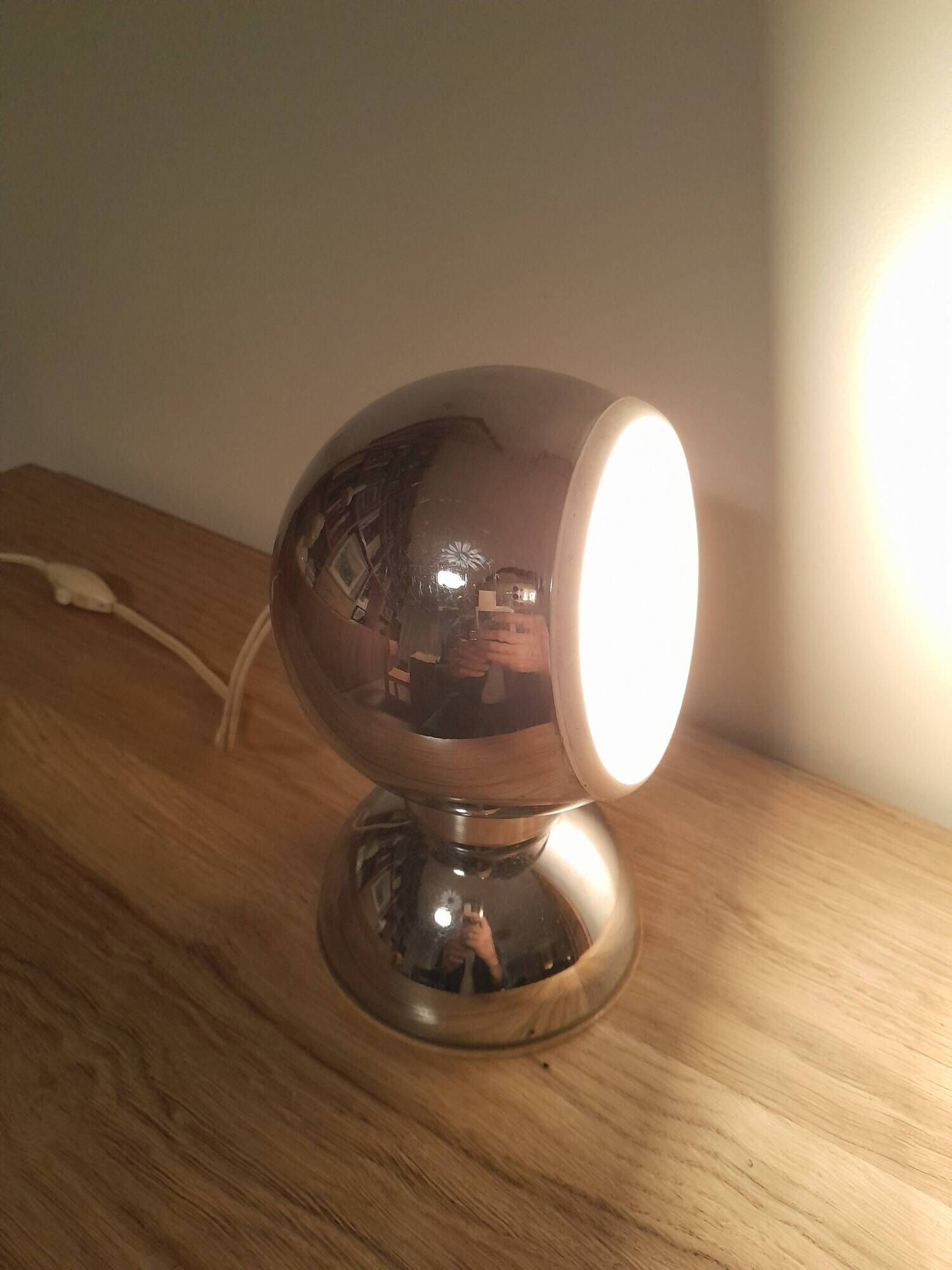 Vintage eye-ball table lamp Goffredo Regiani chrome metal