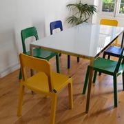 Set of 6 Altaïr chairs at Stamp by Henry Massonnet 80s era Menphis Postmodernism
