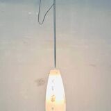 Lampada a sospensione vintage bianca, anni '70