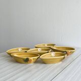6 avocatiers en céramique barbotine colorée, motif fruits