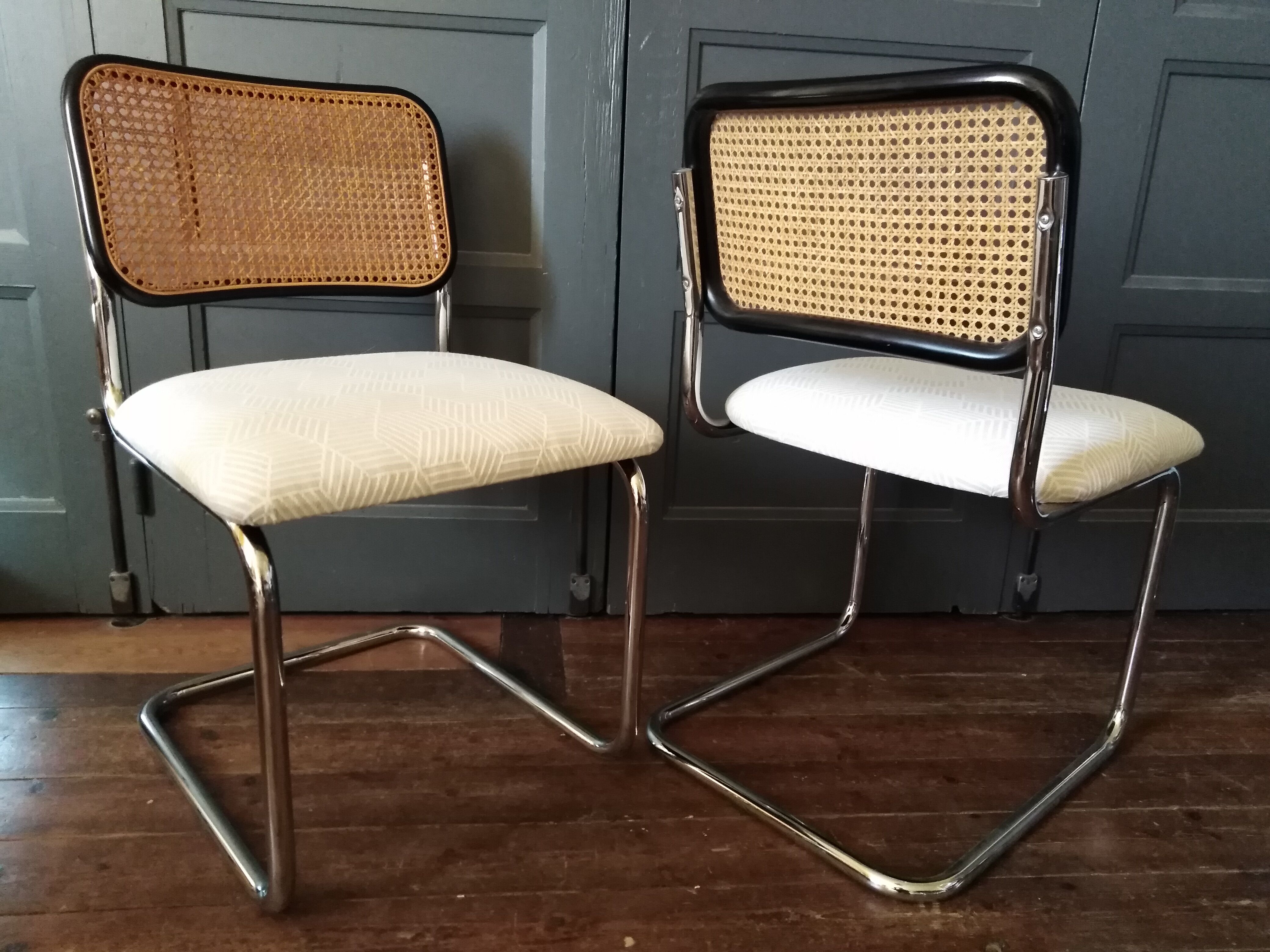 2 chairs cesca Marcel Breuer 1970