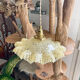 Vintage yellow pleated clichy glass portable lamp