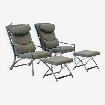 Elegant chrome lounge chairs