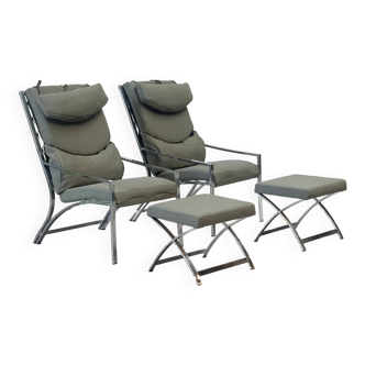 Elegant chrome lounge chairs