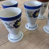 7 old glazed stoneware mazagrans