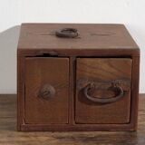 Antique Japanese box with wooden drawer – Meiji–Taishō period (c. 1890–1920)