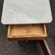 Solid oak and marble bedside tables