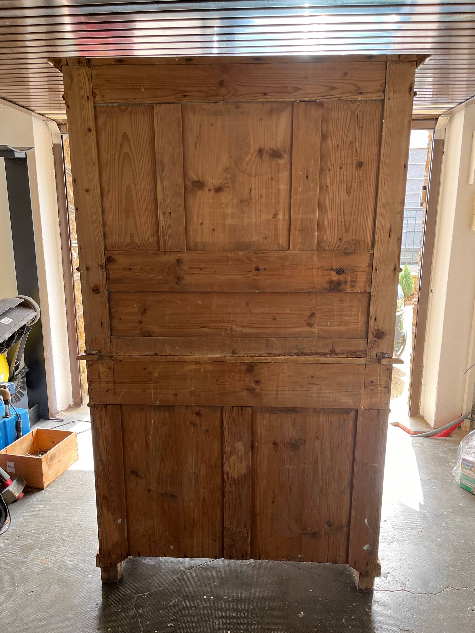 Antique 2-part pine sideboard