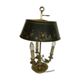 Lampe bouillotte en bronze et tôle polychrome XXeme