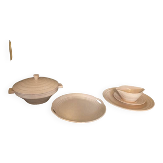 Set of 4 pieces in powder pink shape, 1950s
