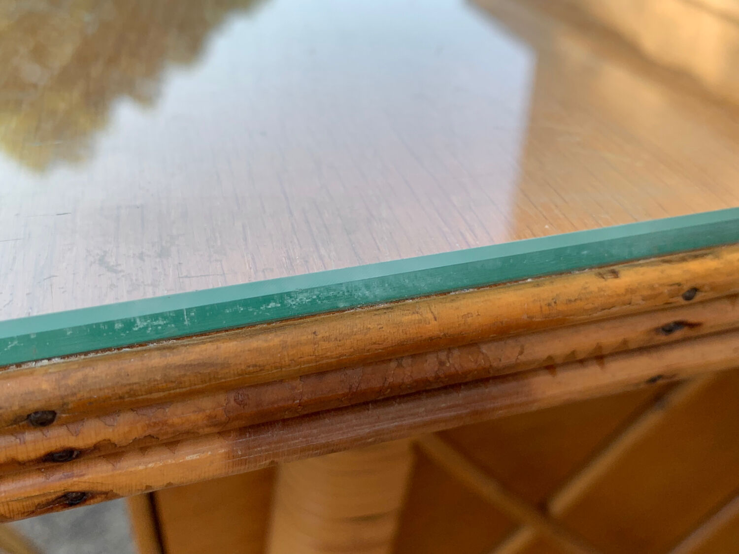 Rattan desk and chair 1960