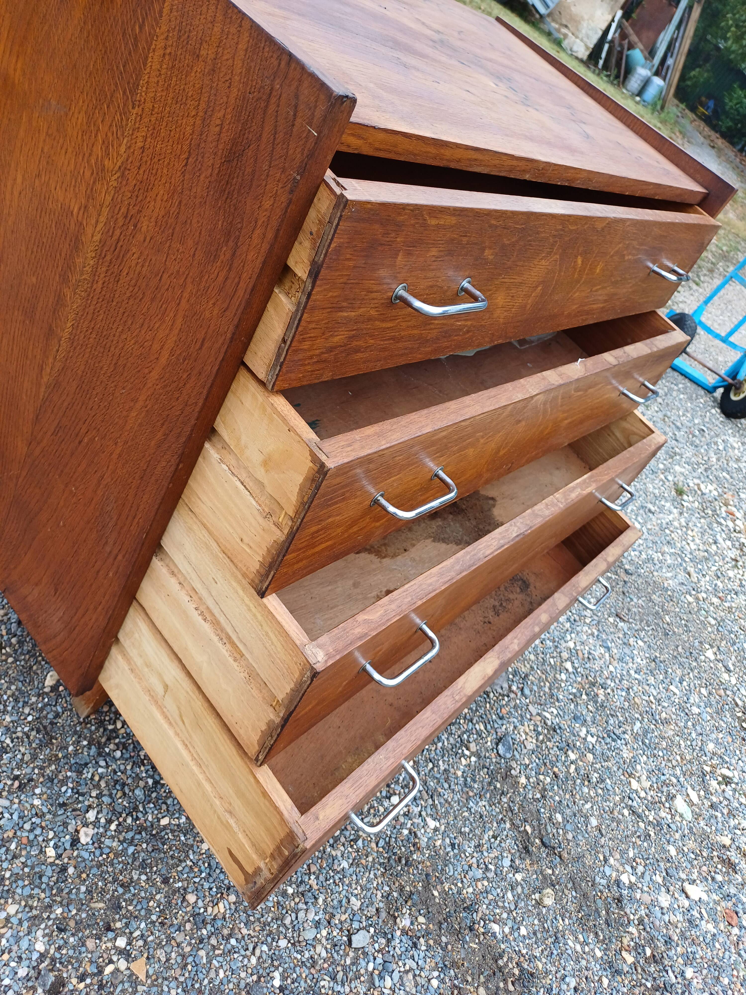 Vintage 50s Chest of Drawers with Compass Legs