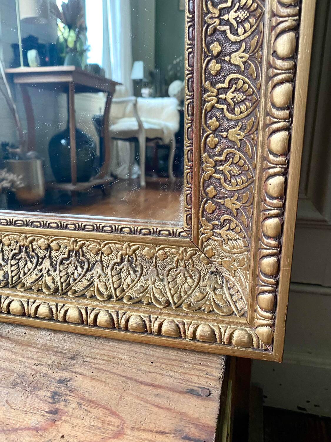 Large gilded wood mirror