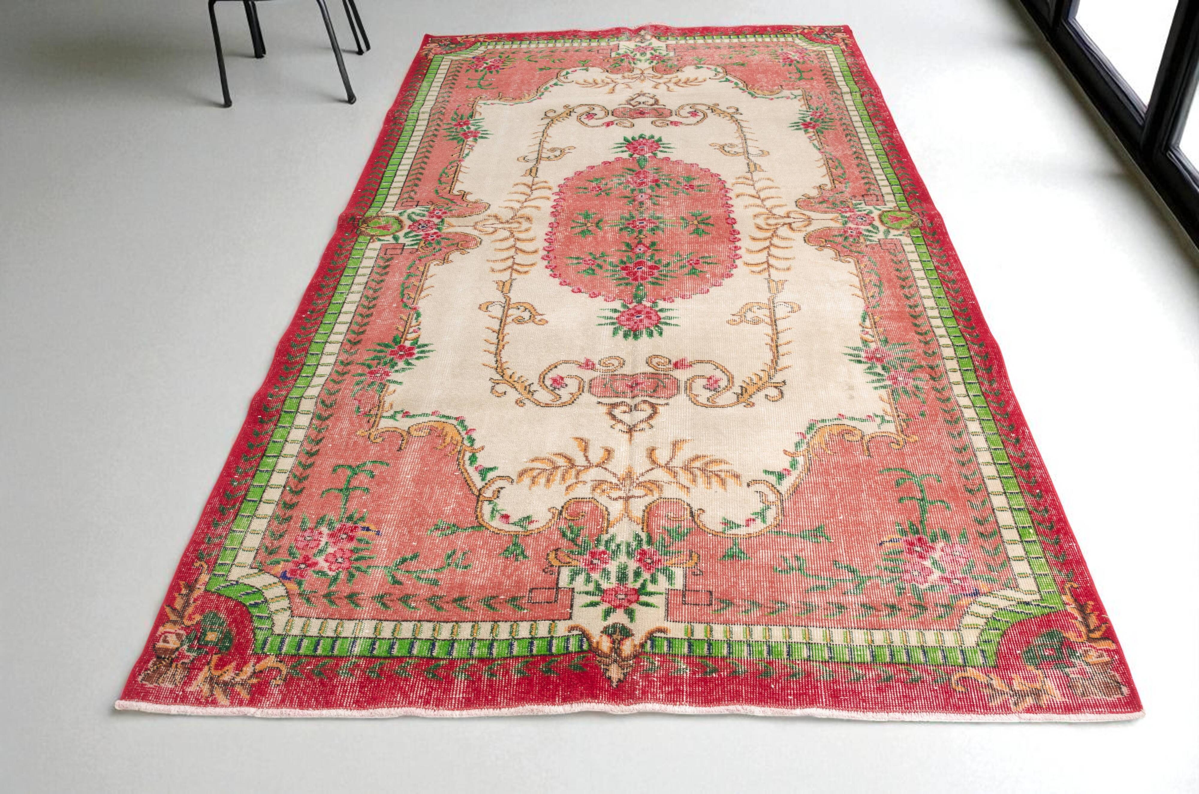 Flower Design Oushak Turkish Floral Rug SKU 2645