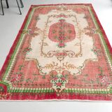 Flower Design Oushak Turkish Floral Rug SKU 2645