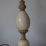 Marble and wood lamp base 400mm (without shade)