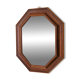 Miroir vintage octogonal en bois massif avec détails sculptés