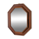 Miroir vintage octogonal en bois massif avec détails sculptés