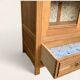 Parisian art deco glass cabinet in raw wood