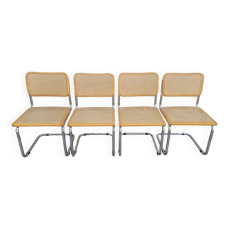 Série de 4 chaises Marcel Breuer B32 signé Italy - 1970s