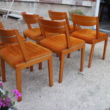 Series of 6 teak chairs 1970