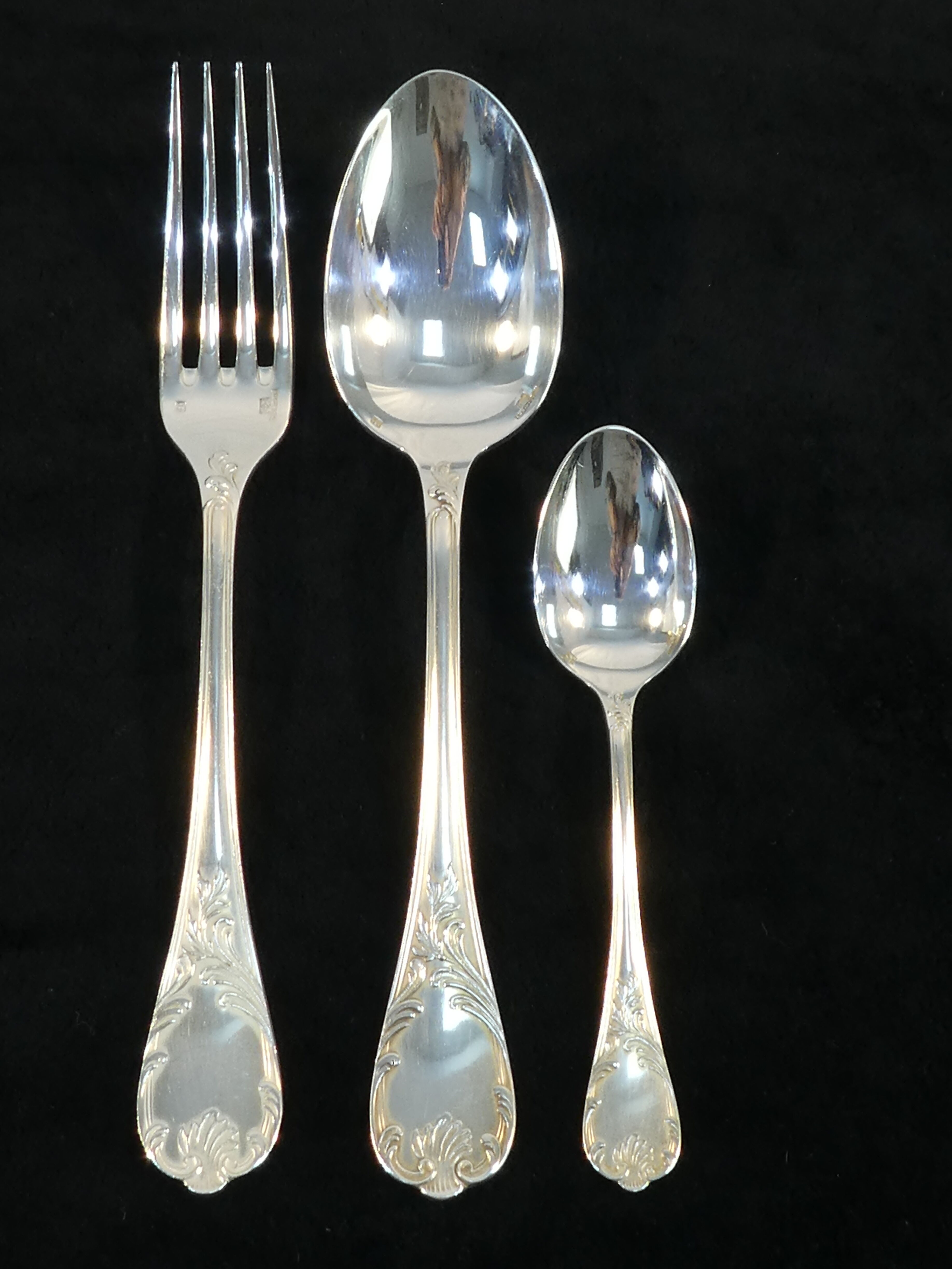 Christofle cutlery set in silver metal model MARLY