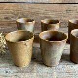 6 stoneware cups Digoin France