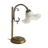 1960s brass and glass table lamp vintage