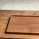 Rectangular solid teak tray with carved edges 40x25