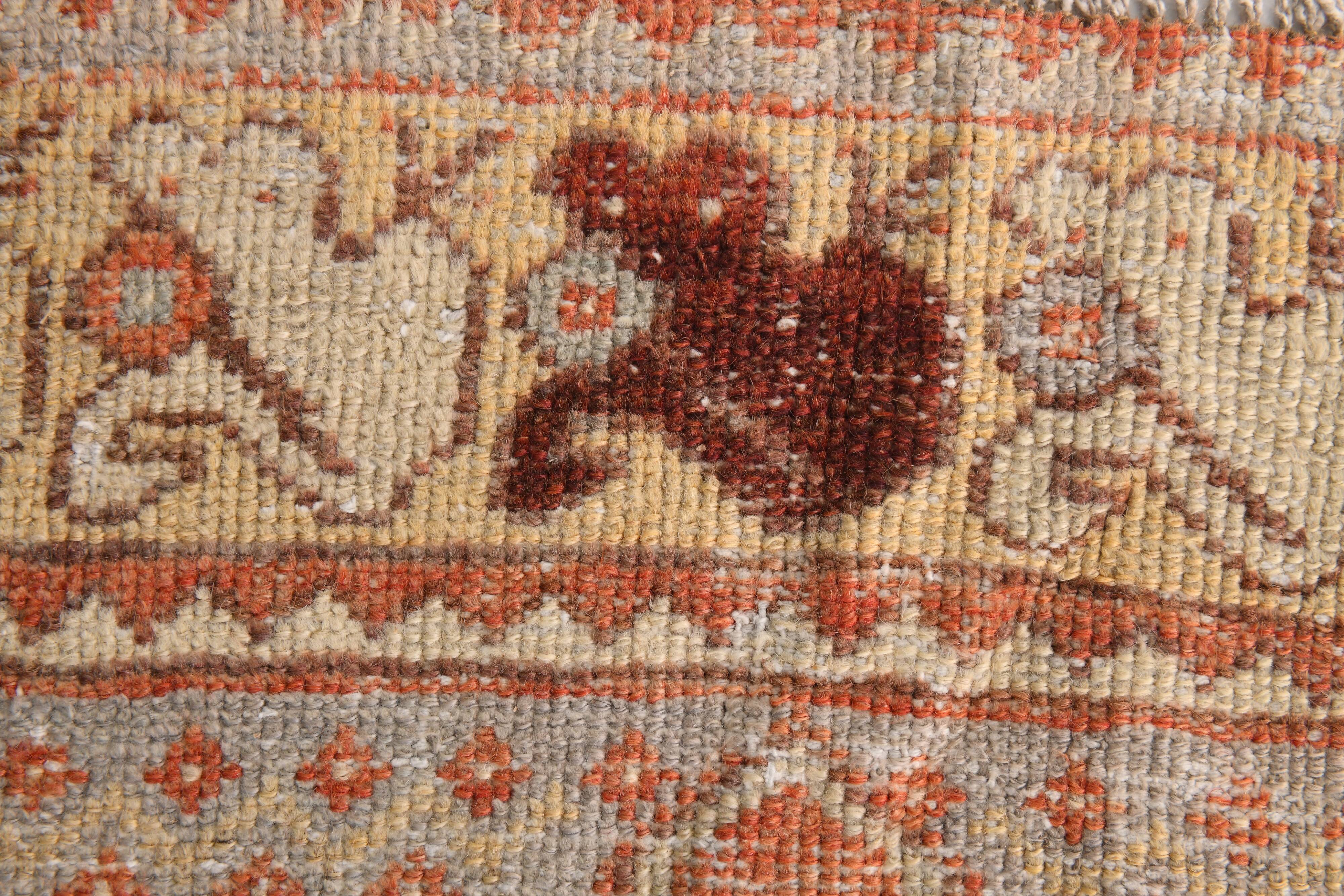 Red & Cream Vintage Runner Rug, 86x265Cm