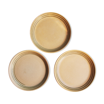 Three dinner plates in sandstone Sarreguemines